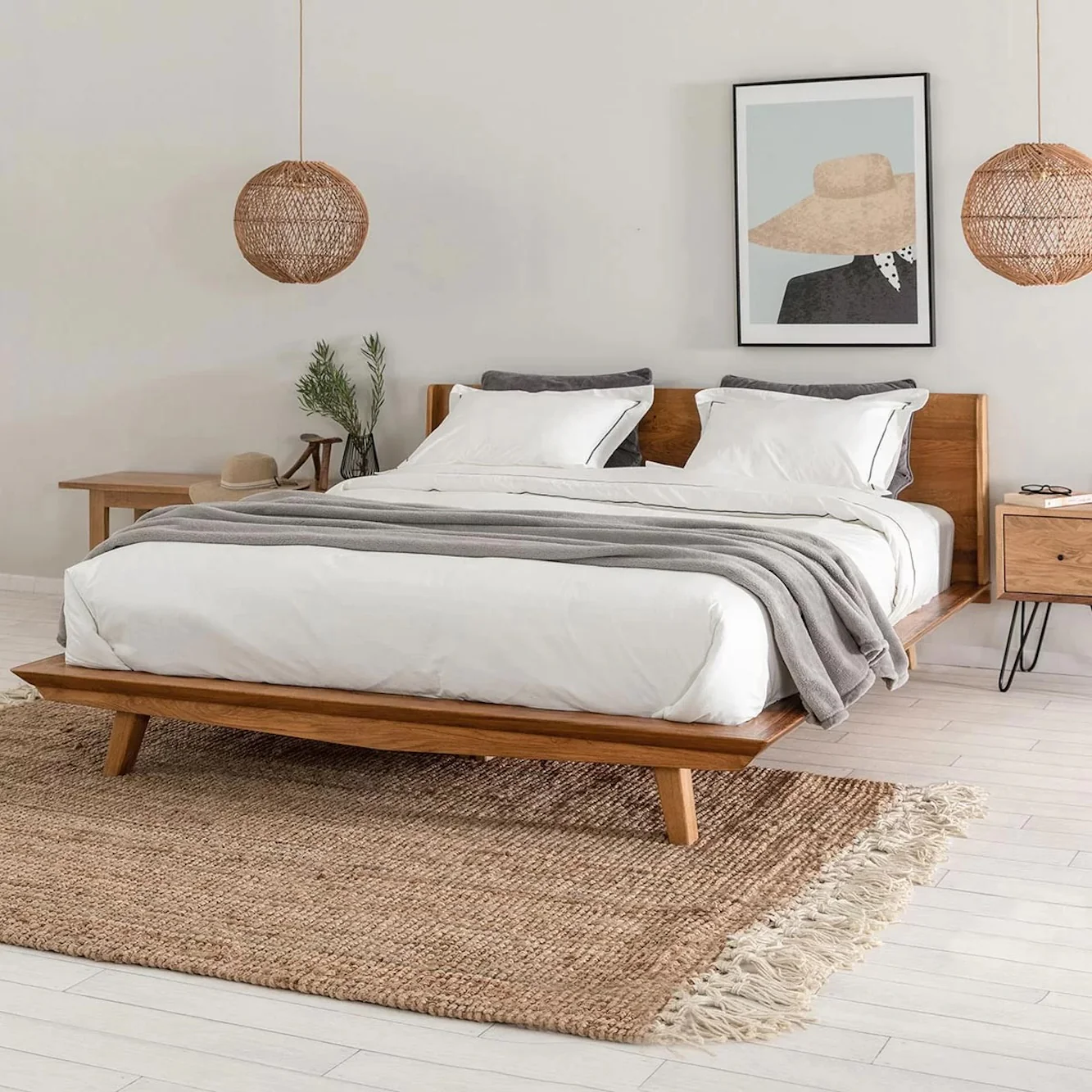 Cama matrimonio de madera maciza roble MALMO | NordicStory - Image 6