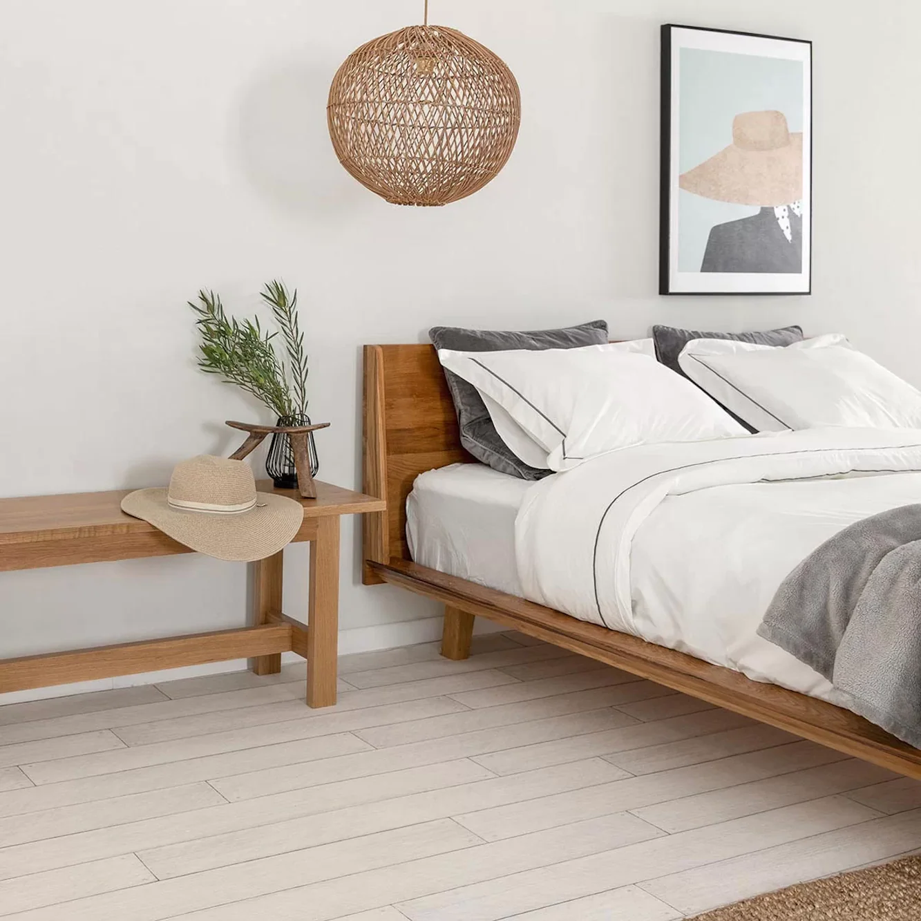 Cama matrimonio de madera maciza roble MALMO | NordicStory - Image 7