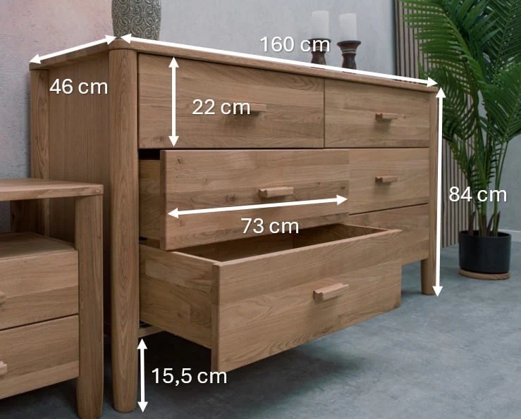 Cómoda de madera maciza roble AURA | VESKOR - Image 5