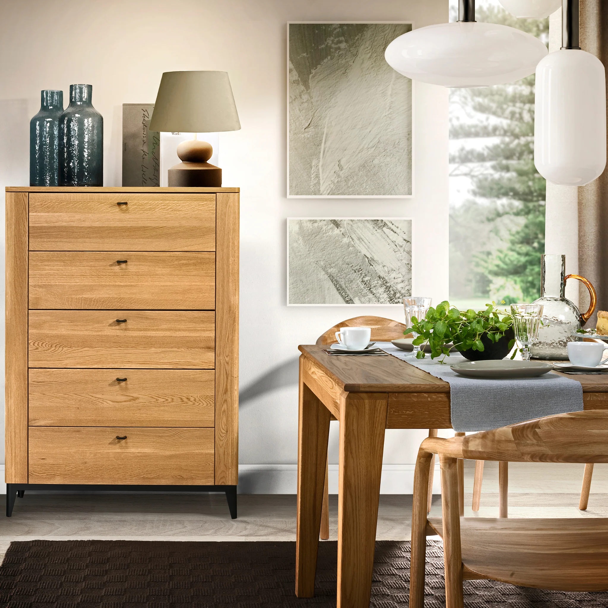 Mesa de comedor extensible de madera roble FUEGO | LoftStory - Image 11