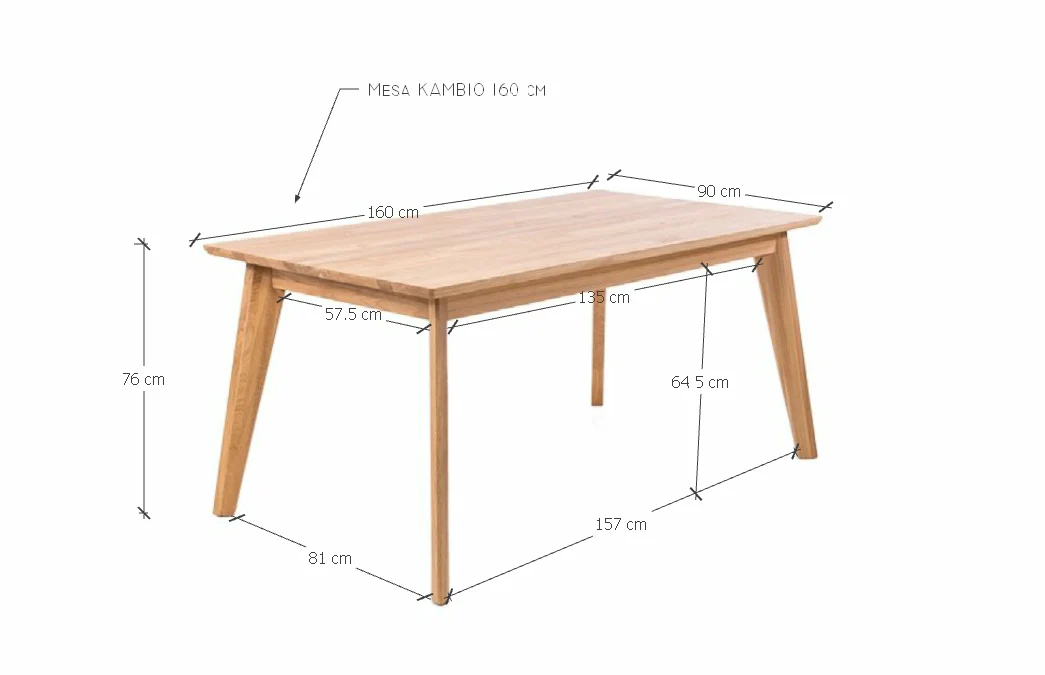 Mesa de comedor extensible madera maciza haya o roble KAMBIO 1 | VESKOR - Image 5