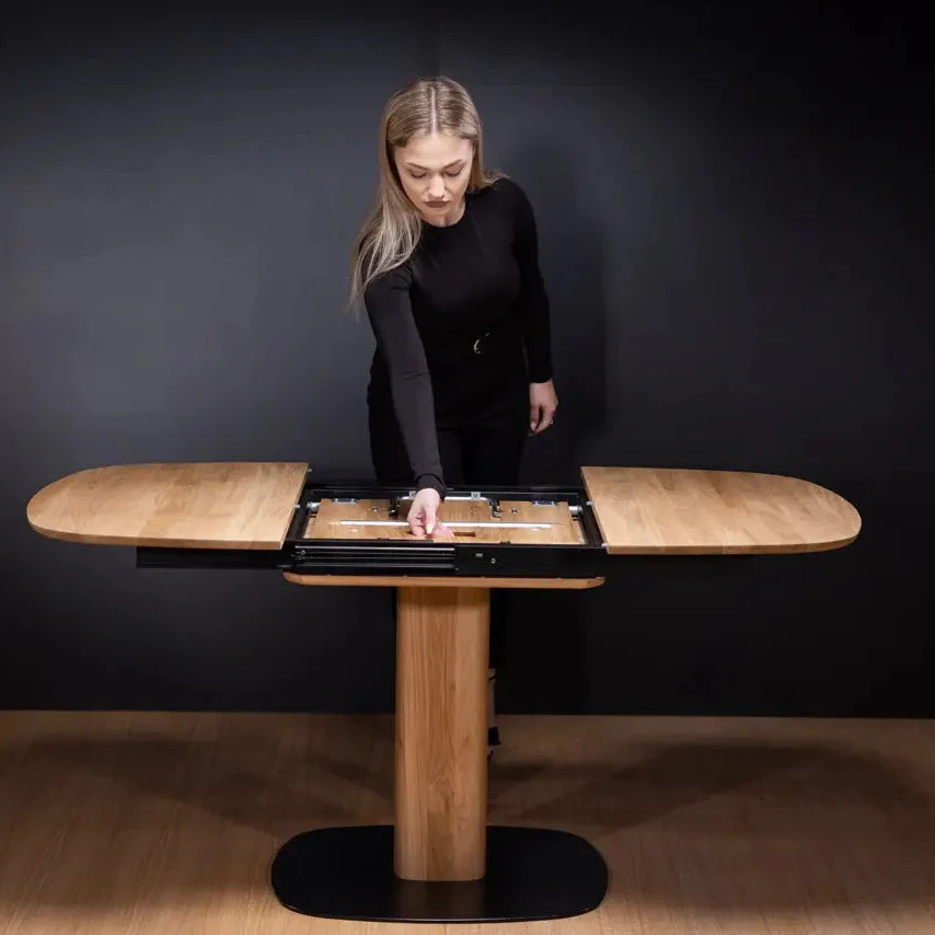 Mesa de comedor extensible madera maciza LUNA | VESKOR