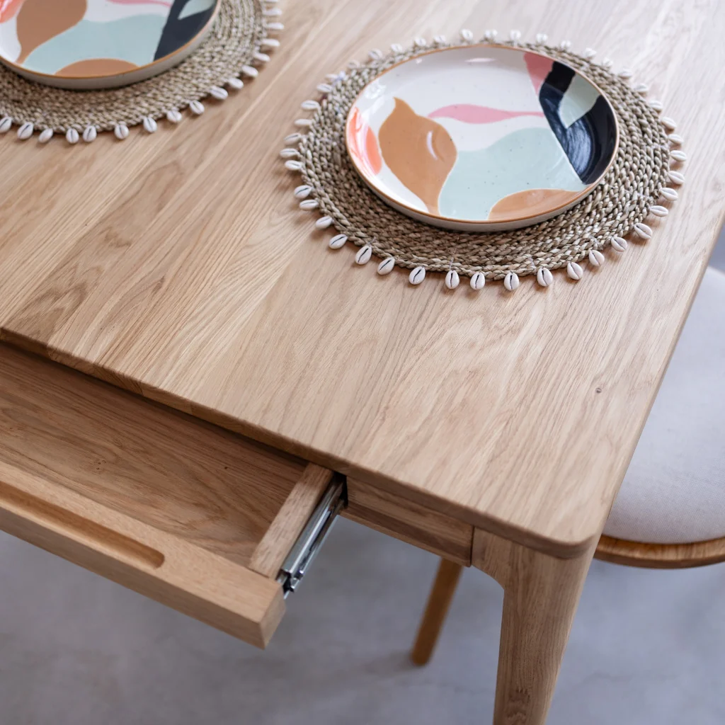 Mesa de comedor extensible de madera maciza de roble BERGAMO | NordicStory - Image 11