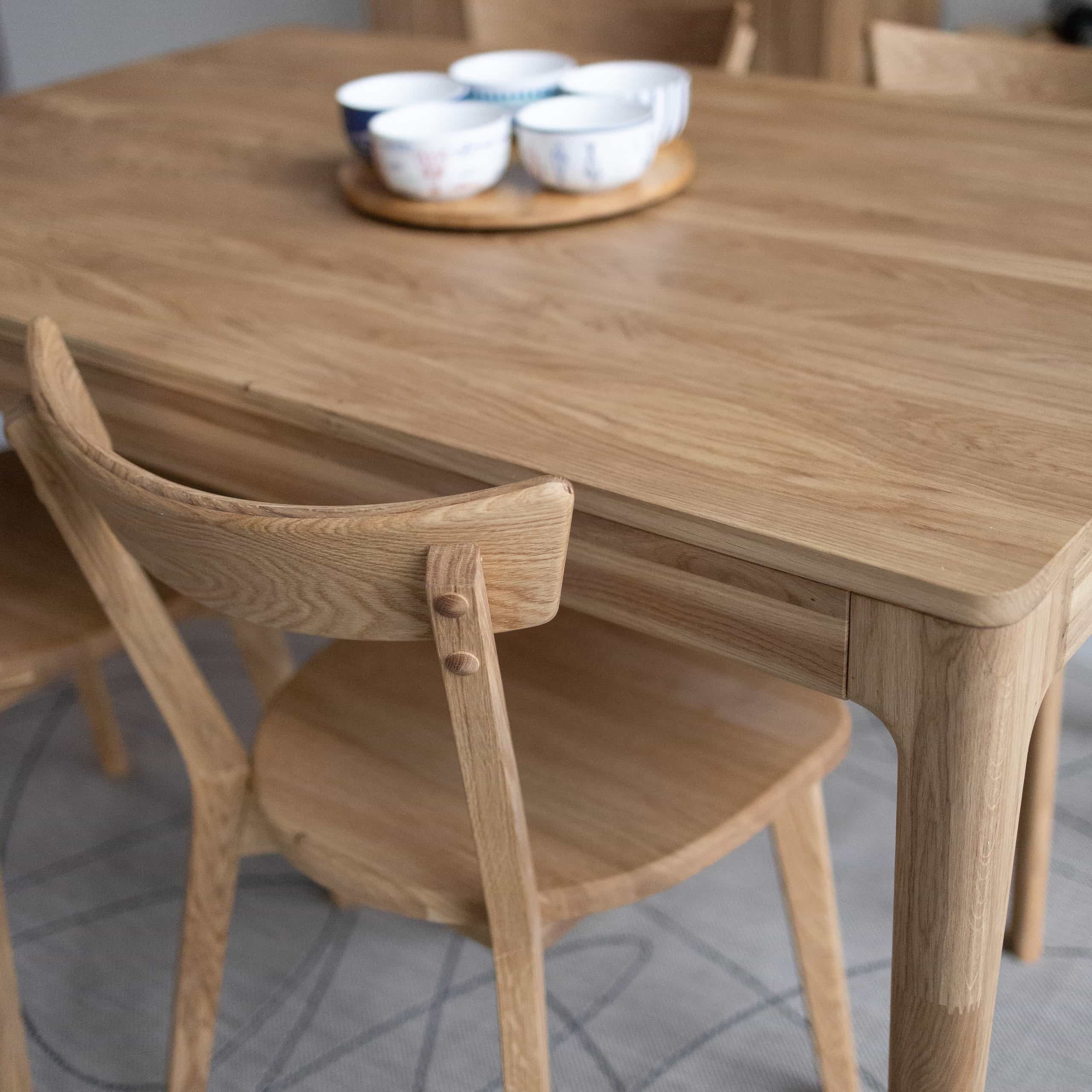 Mesa de comedor extensible de madera maciza de roble BERGAMO | NordicStory - Image 14