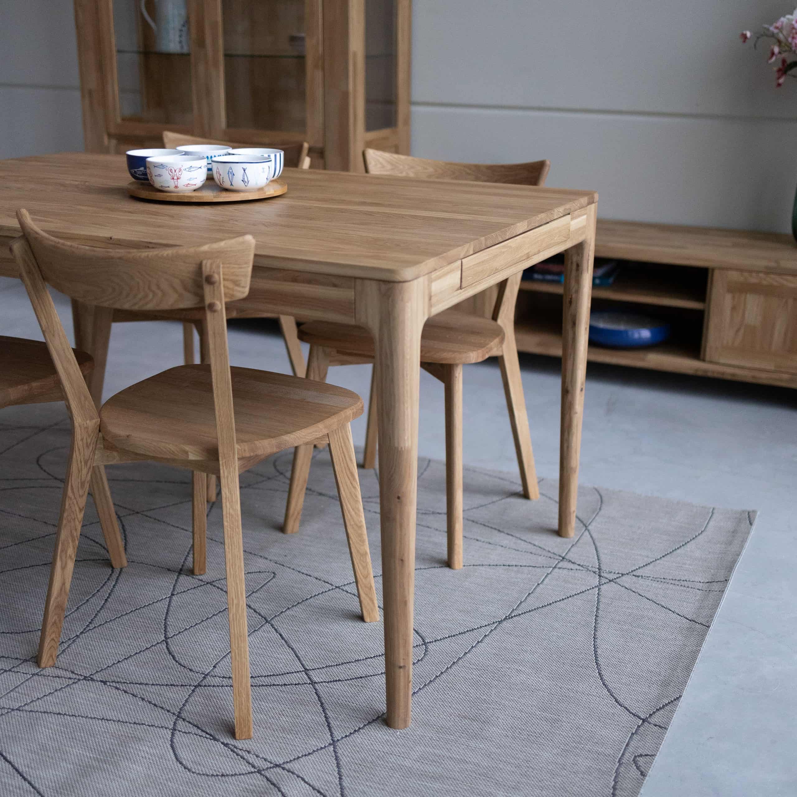 Mesa de comedor extensible de madera maciza de roble BERGAMO | NordicStory - Image 15