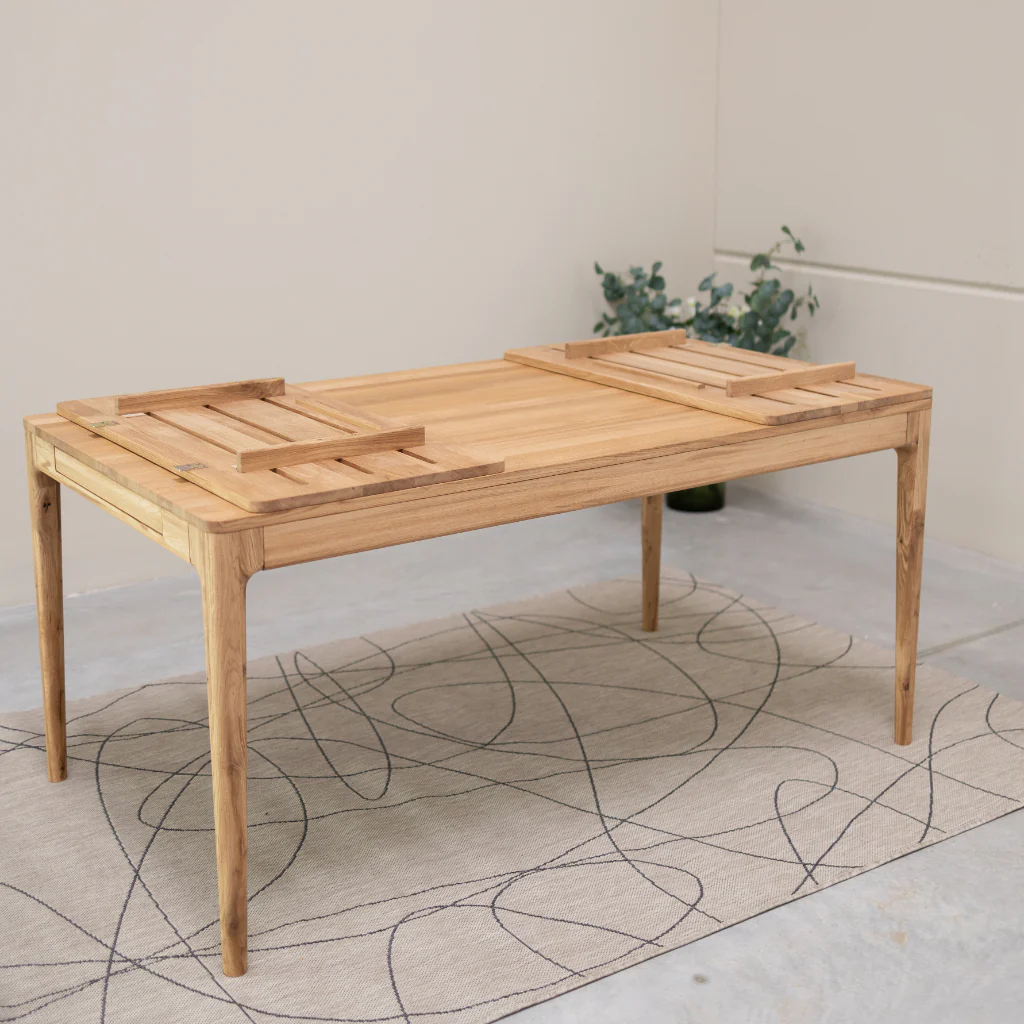 Mesa de comedor extensible de madera maciza de roble BERGAMO | NordicStory - Image 17