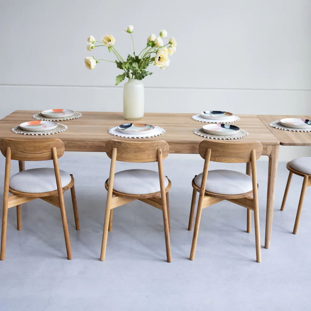 Mesa de comedor extensible de madera maciza de roble BERGAMO | NordicStory - Image 18