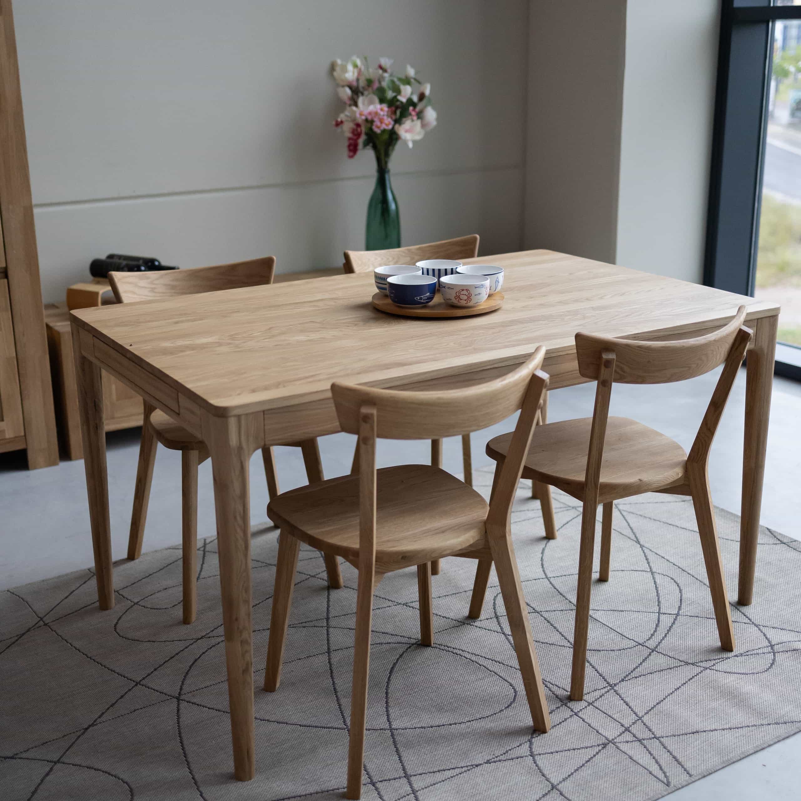 Mesa de comedor extensible de madera maciza de roble BERGAMO | NordicStory - Image 2