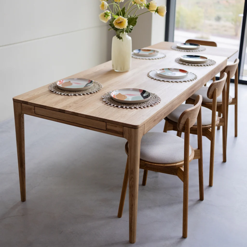 Mesa de comedor extensible de madera maciza de roble BERGAMO | NordicStory - Image 20