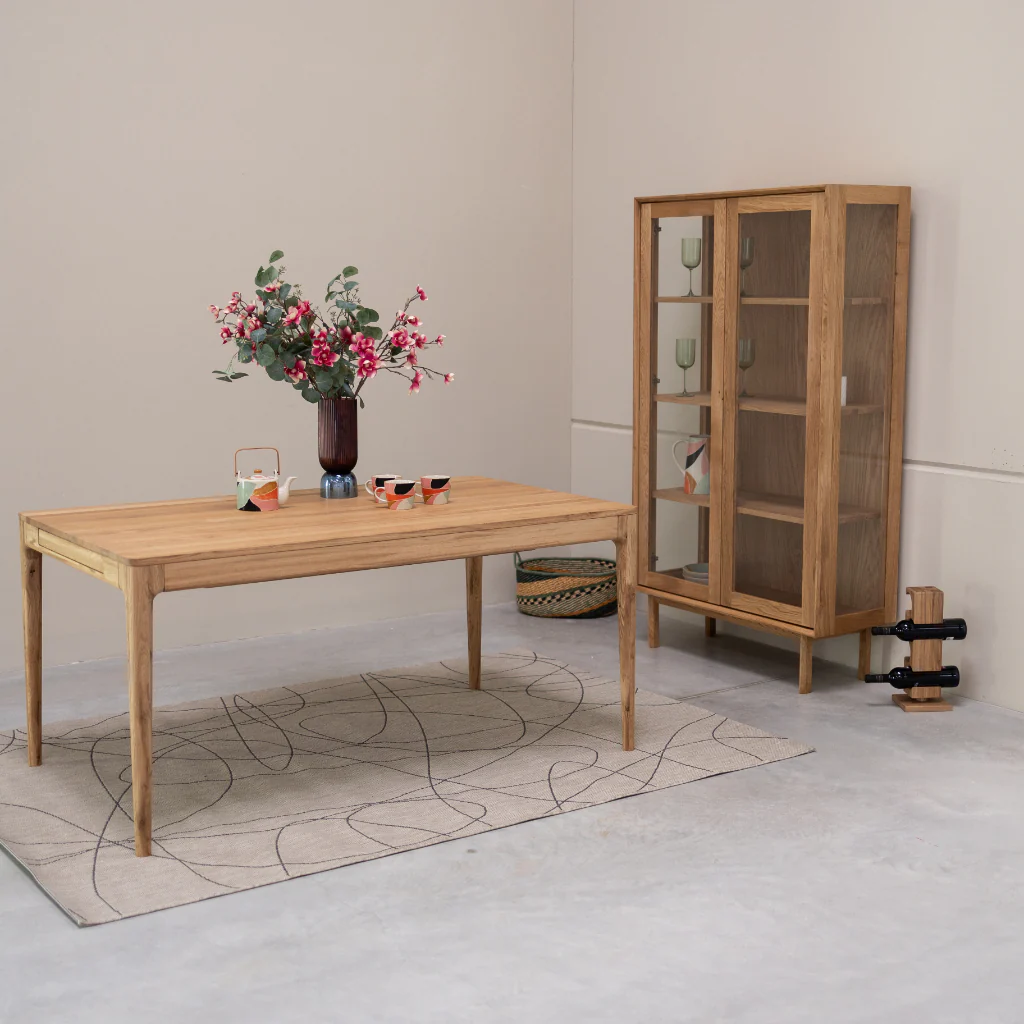Mesa de comedor extensible de madera maciza de roble BERGAMO | NordicStory - Image 21