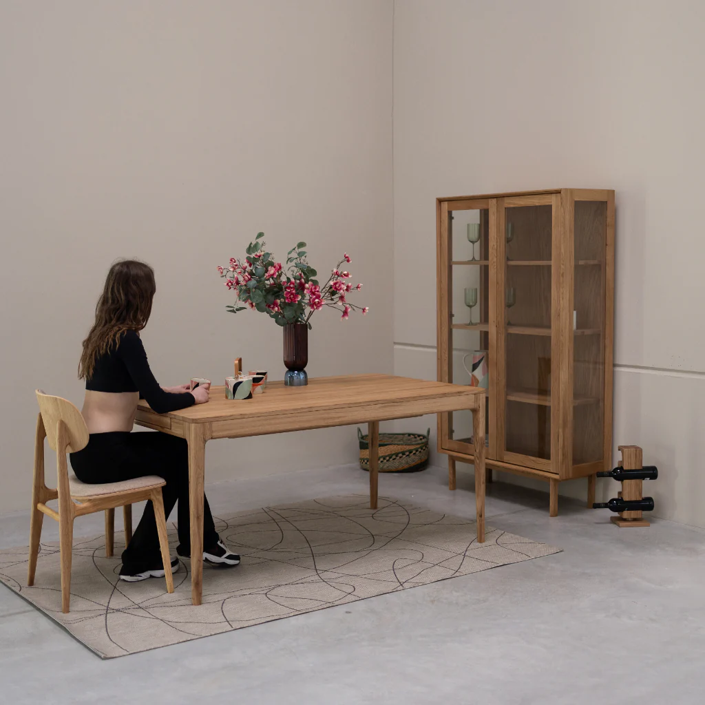 Mesa de comedor extensible de madera maciza de roble BERGAMO | NordicStory - Image 23