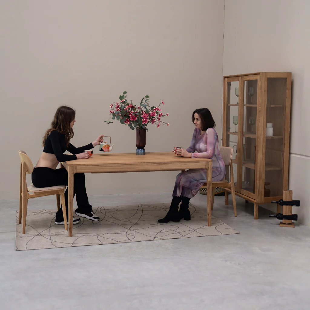 Mesa de comedor extensible de madera maciza de roble BERGAMO | NordicStory - Image 24