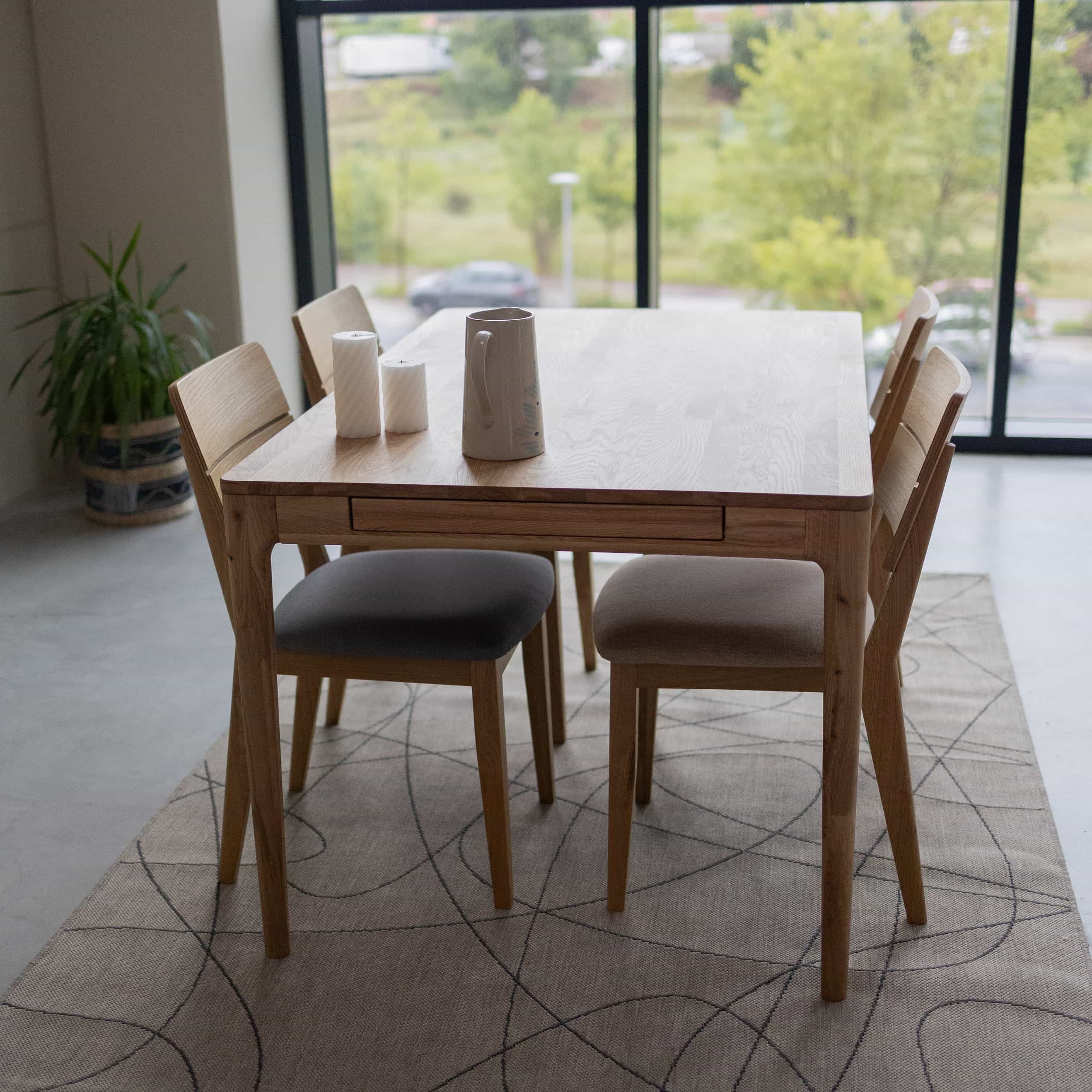 Mesa de comedor extensible de madera maciza de roble BERGAMO | NordicStory - Image 7