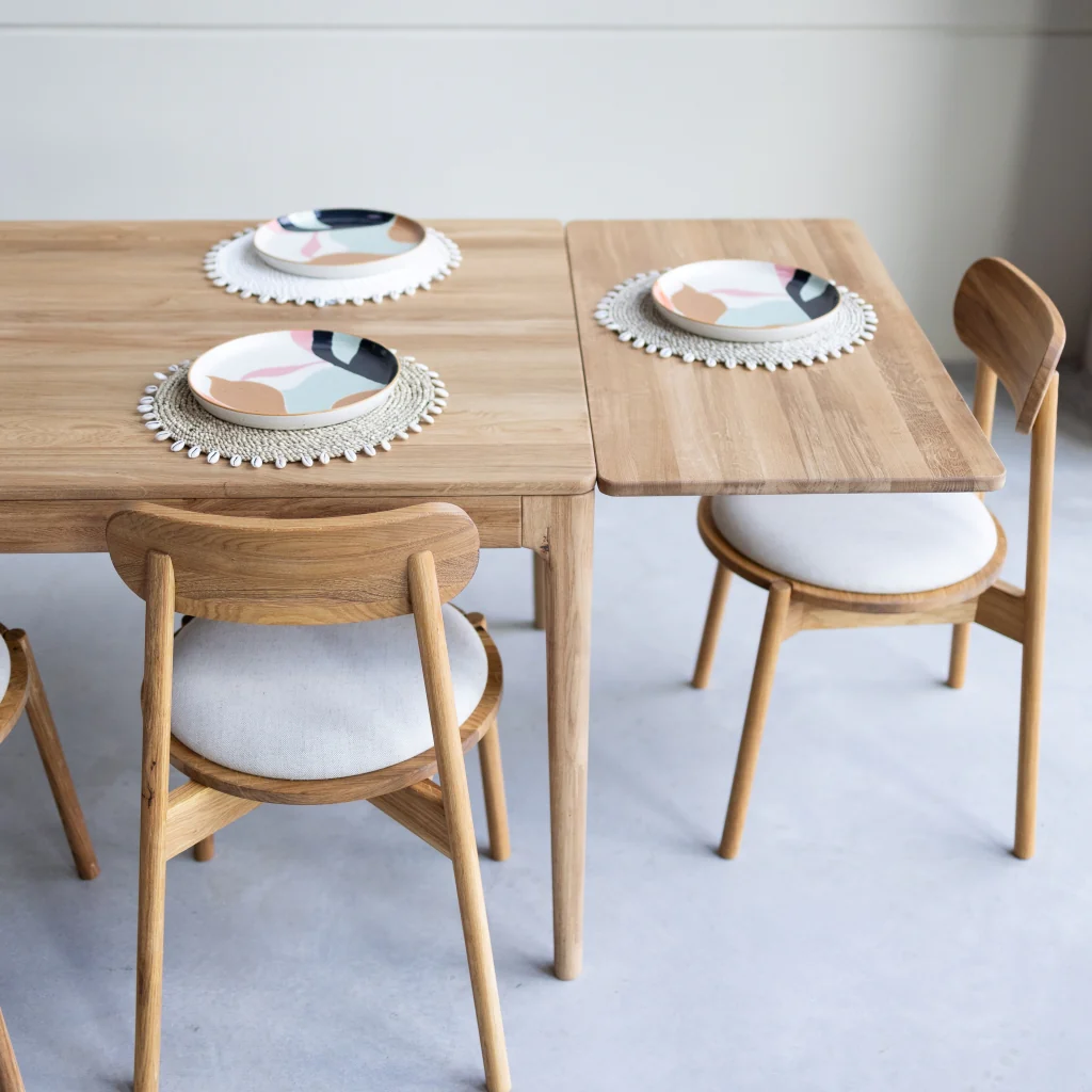 Mesa de comedor extensible de madera maciza de roble BERGAMO | NordicStory - Image 8