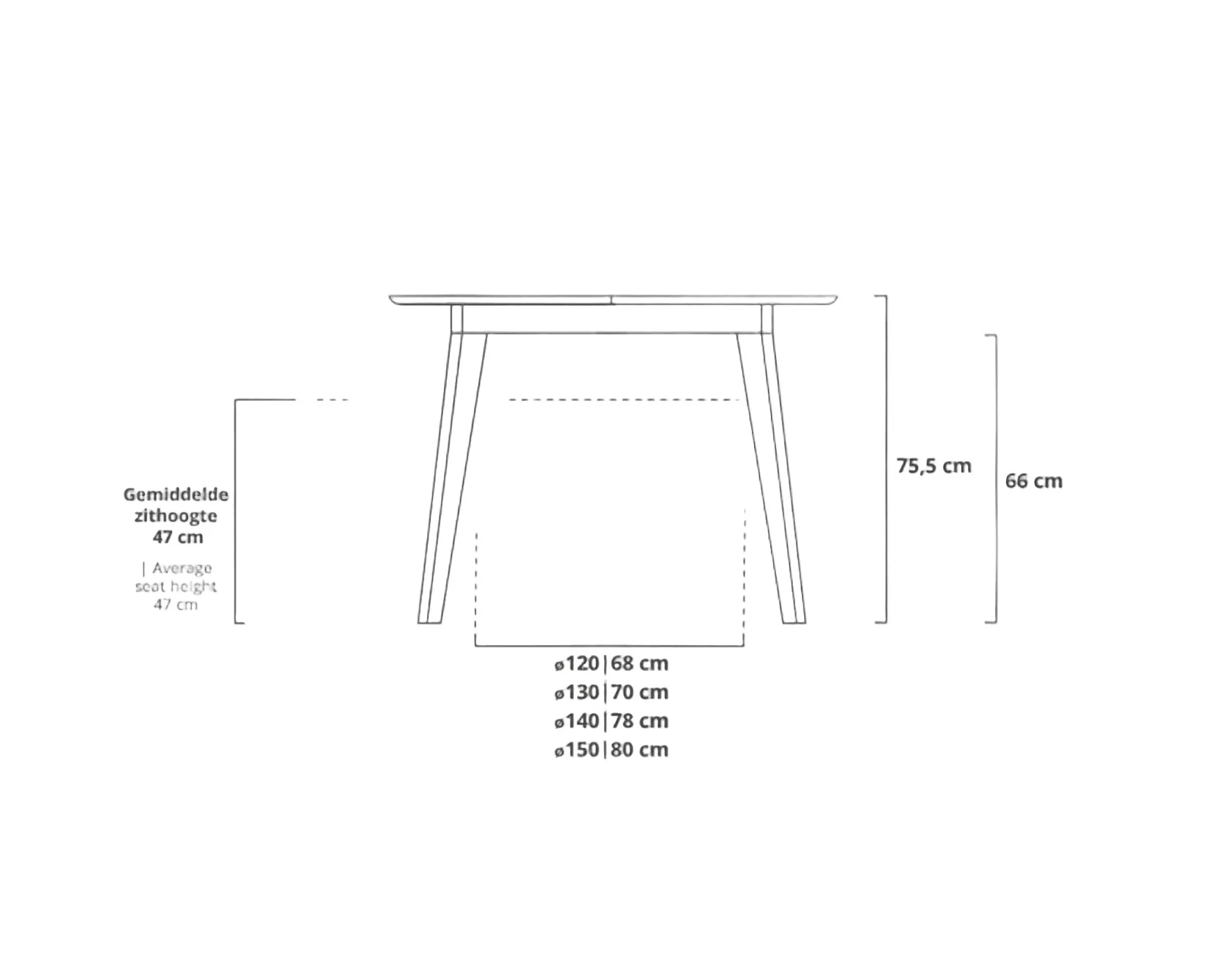 Mesa de comedor extensible redonda de madera maciza haya o roble SAGA | VESKOR - Image 7