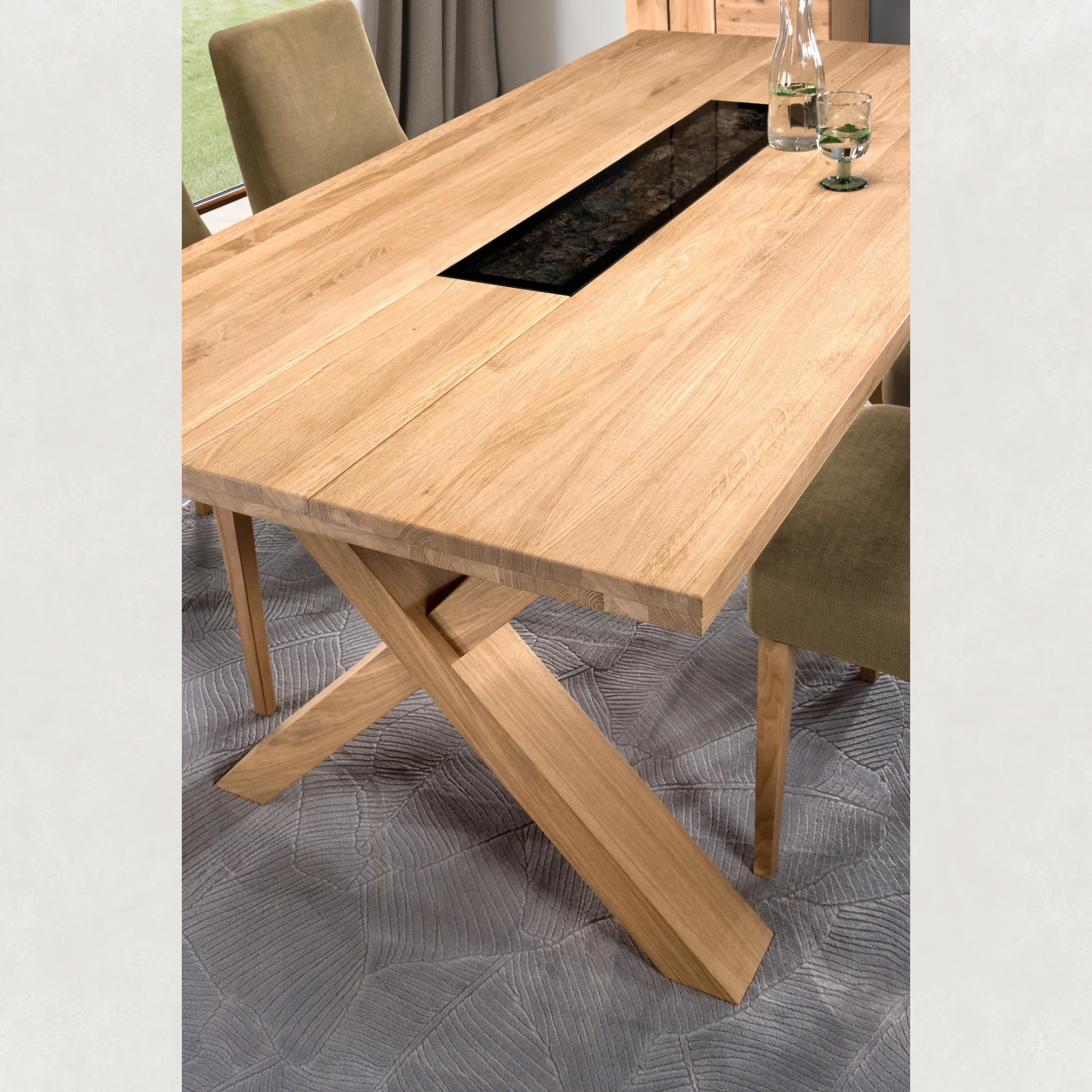 Mesa de comedor fija de madera roble NAPOLI 40 | LoftStory - Image 3