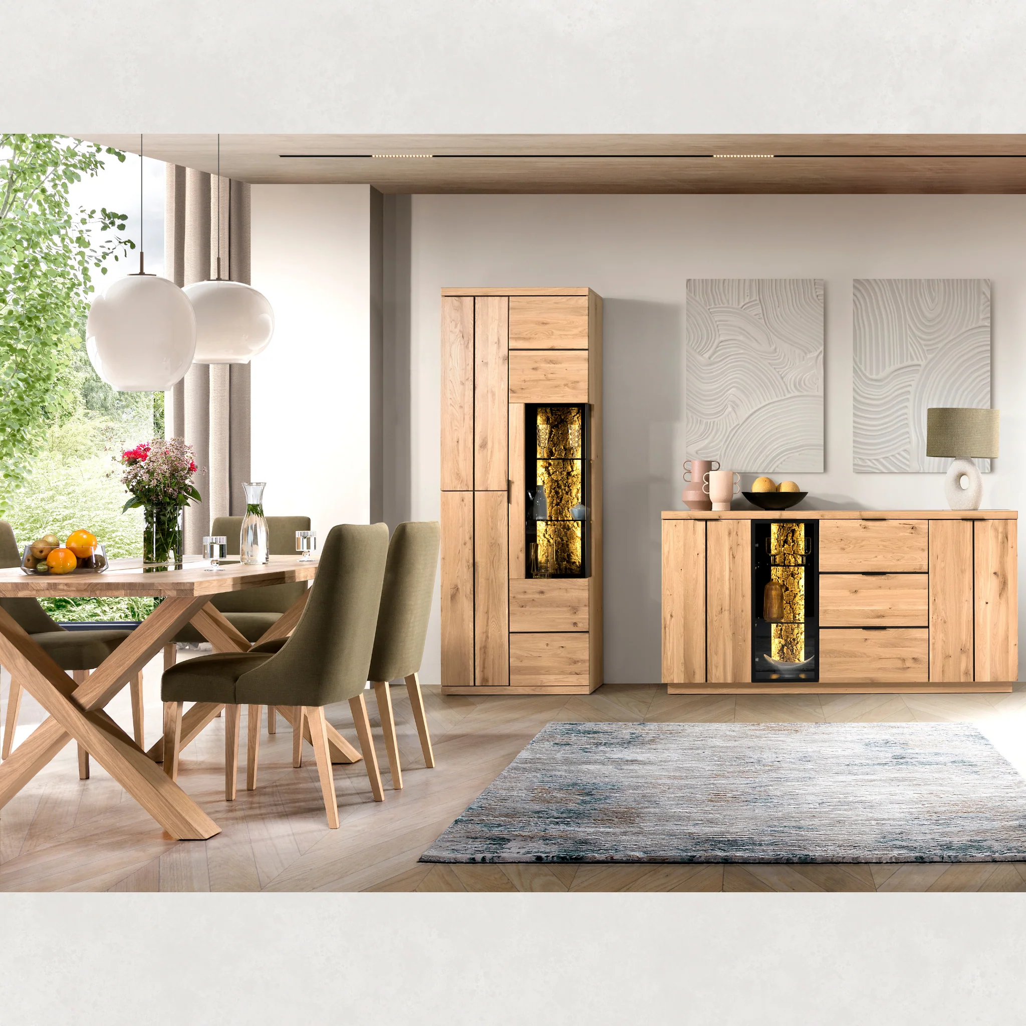 Mesa de comedor fija de madera roble NAPOLI 40 | LoftStory - Image 4