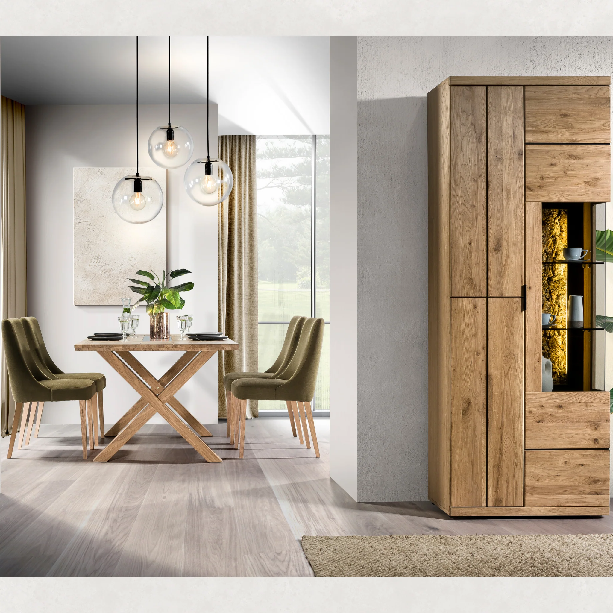 Mesa de comedor fija de madera roble NAPOLI 40 | LoftStory - Image 6