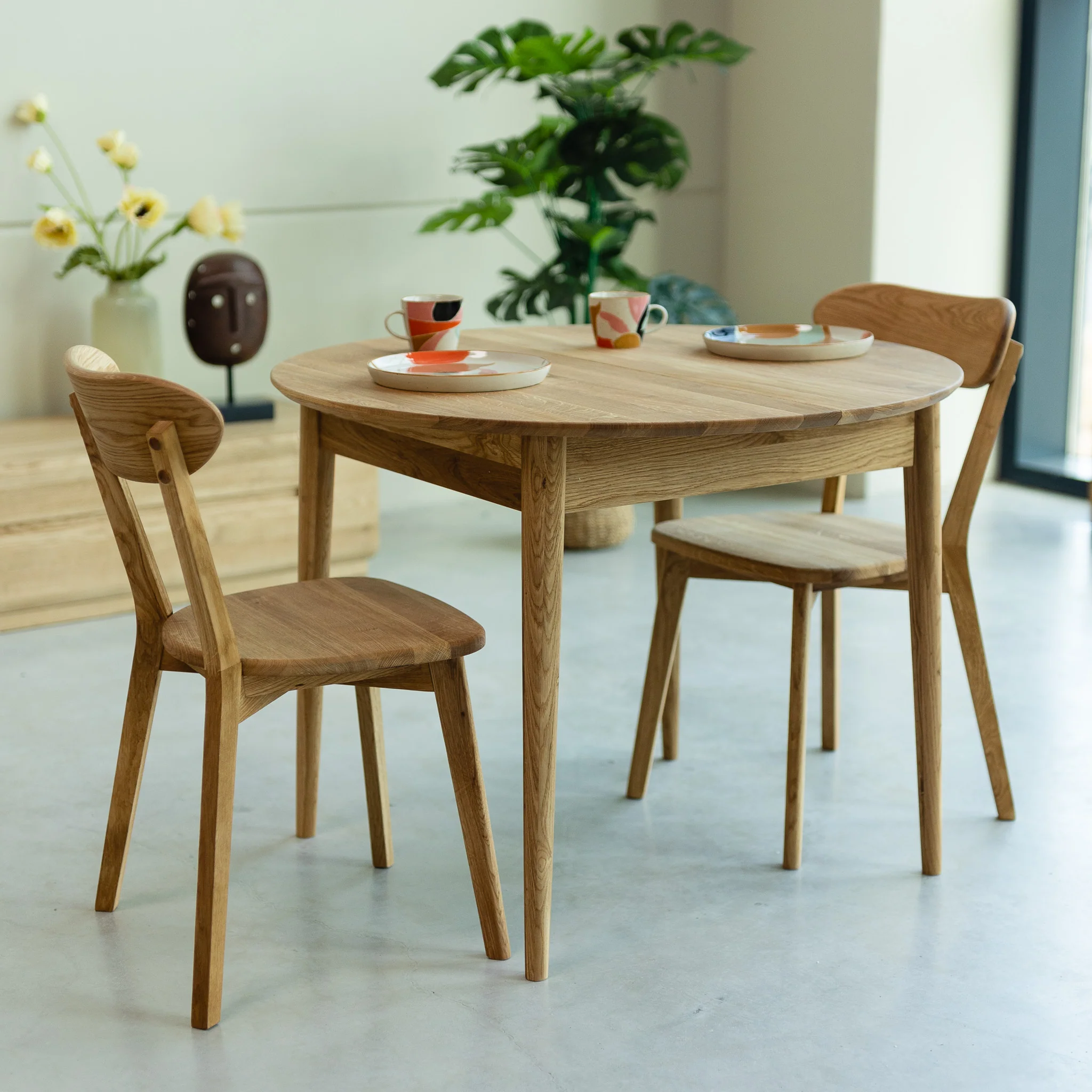Mesa redonda de comedor extensible madera de roble MALMO | NordicStory - Image 10
