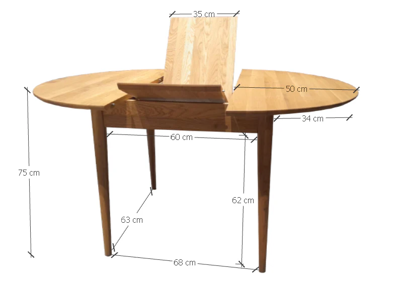 Mesa redonda de comedor extensible madera de roble MALMO | NordicStory - Image 11