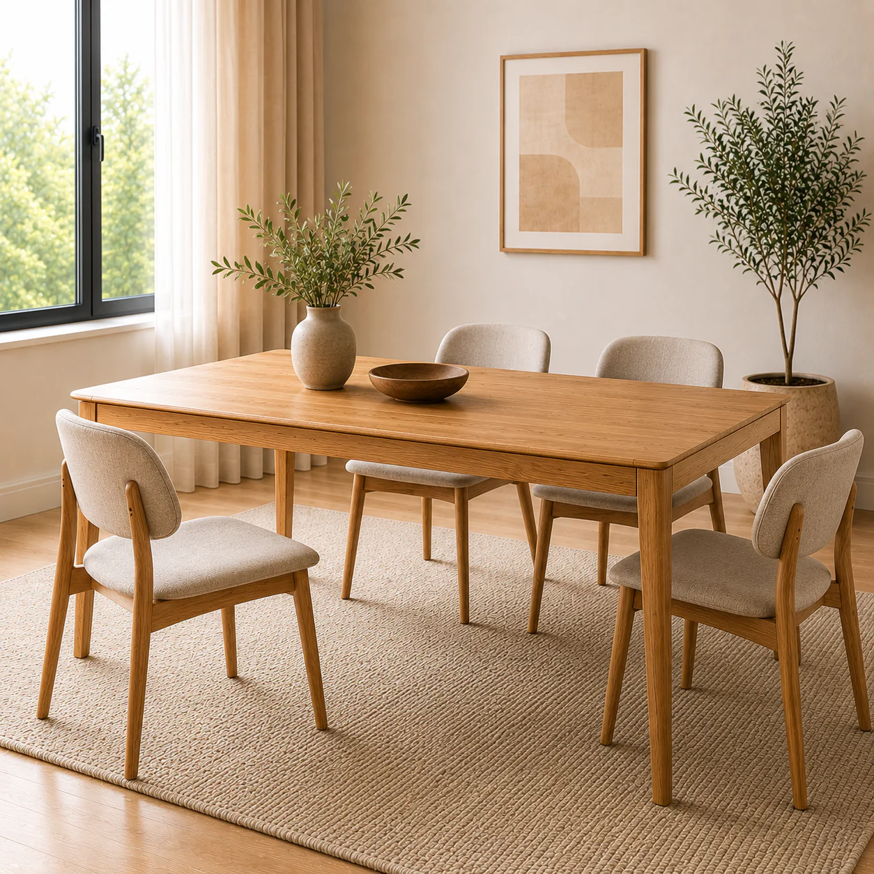 Mesa de comedor de madera roble MINURA 40 | LoftStory