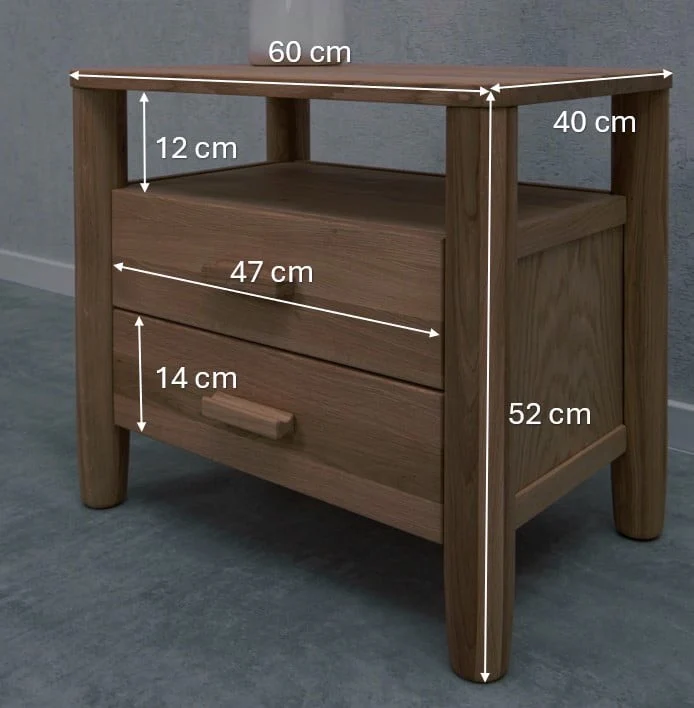 Mesa de noche de madera maciza de roble AURA | VESKOR - Image 6