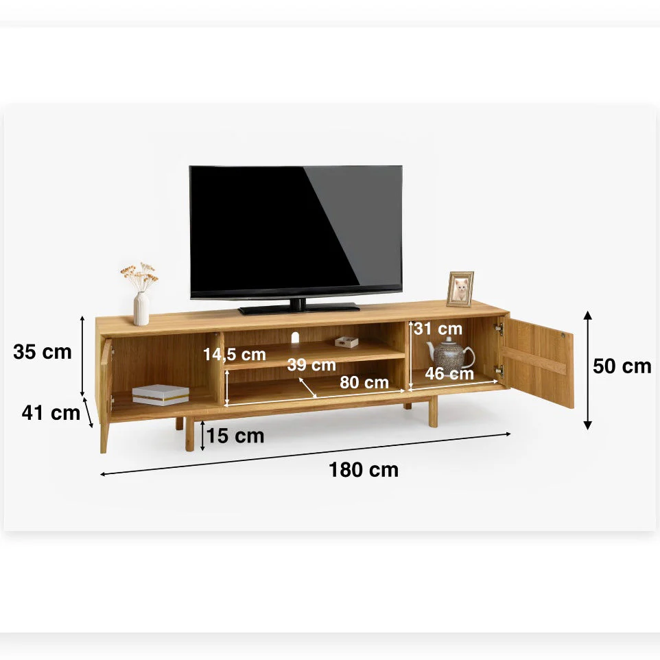 Mueble de TV madera maciza roble KODAMA | NordicStory - Image 6