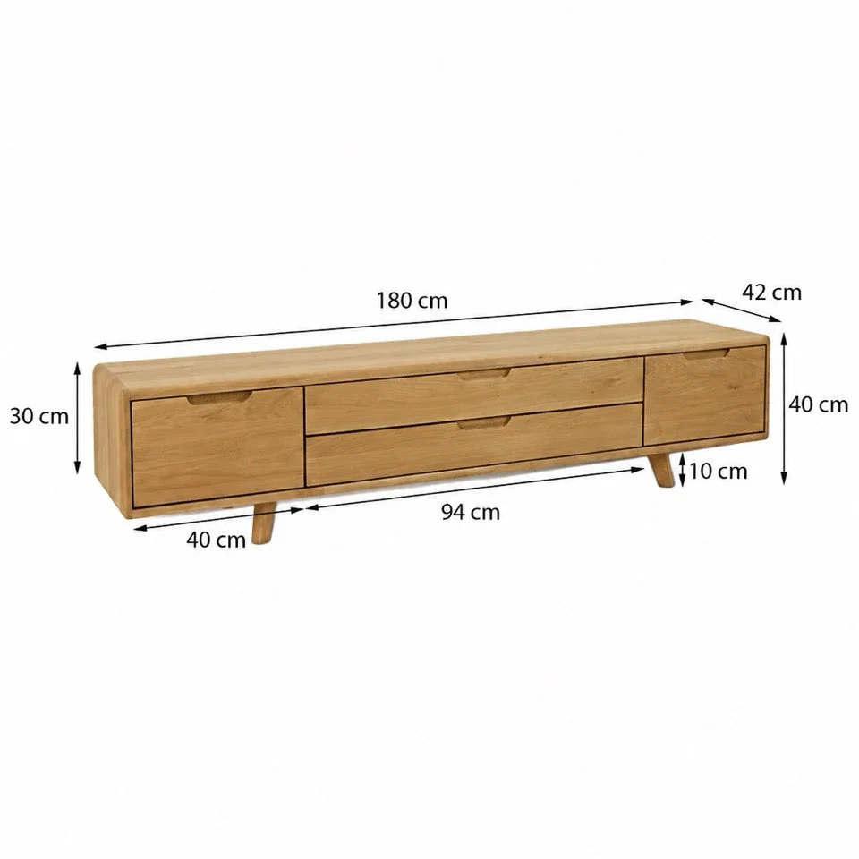 Mueble de TV de madera maciza SWEDEN 1 | NordicStory - Image 2