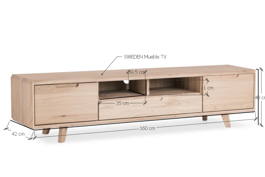 Mueble de TV de madera maciza SWEDEN 2 | NordicStory - Image 5