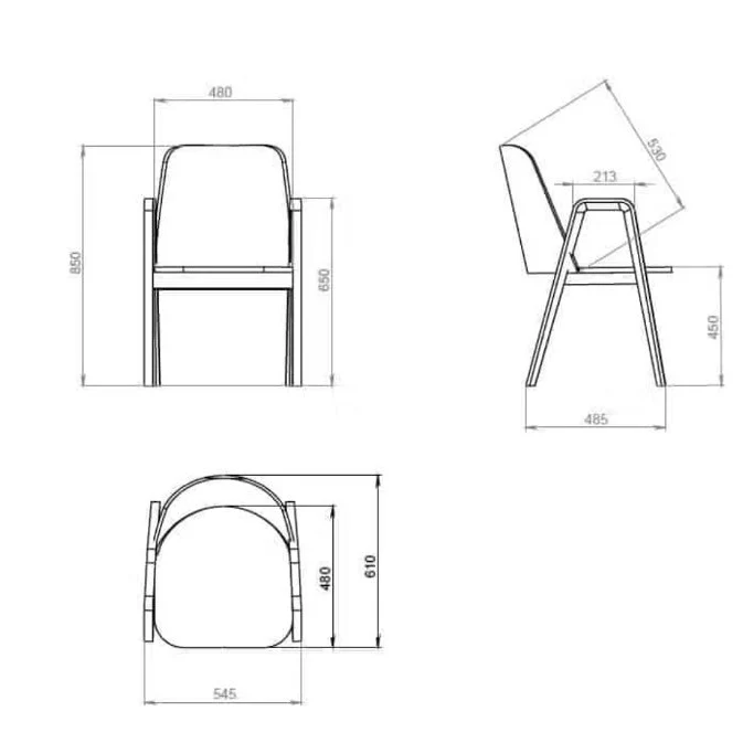Pack de 2 o 4 Sillas de Comedor Chill, Estructura de Madera Maciza de Roble, Tapizado | VESKOR - Image 10