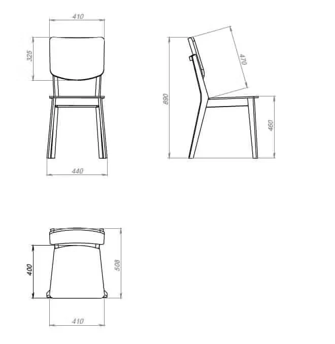 Pack de 2 o 4 Sillas de Comedor Tallin, Estructura de Madera Maciza de Roble, Tapizado | VESKOR - Image 7