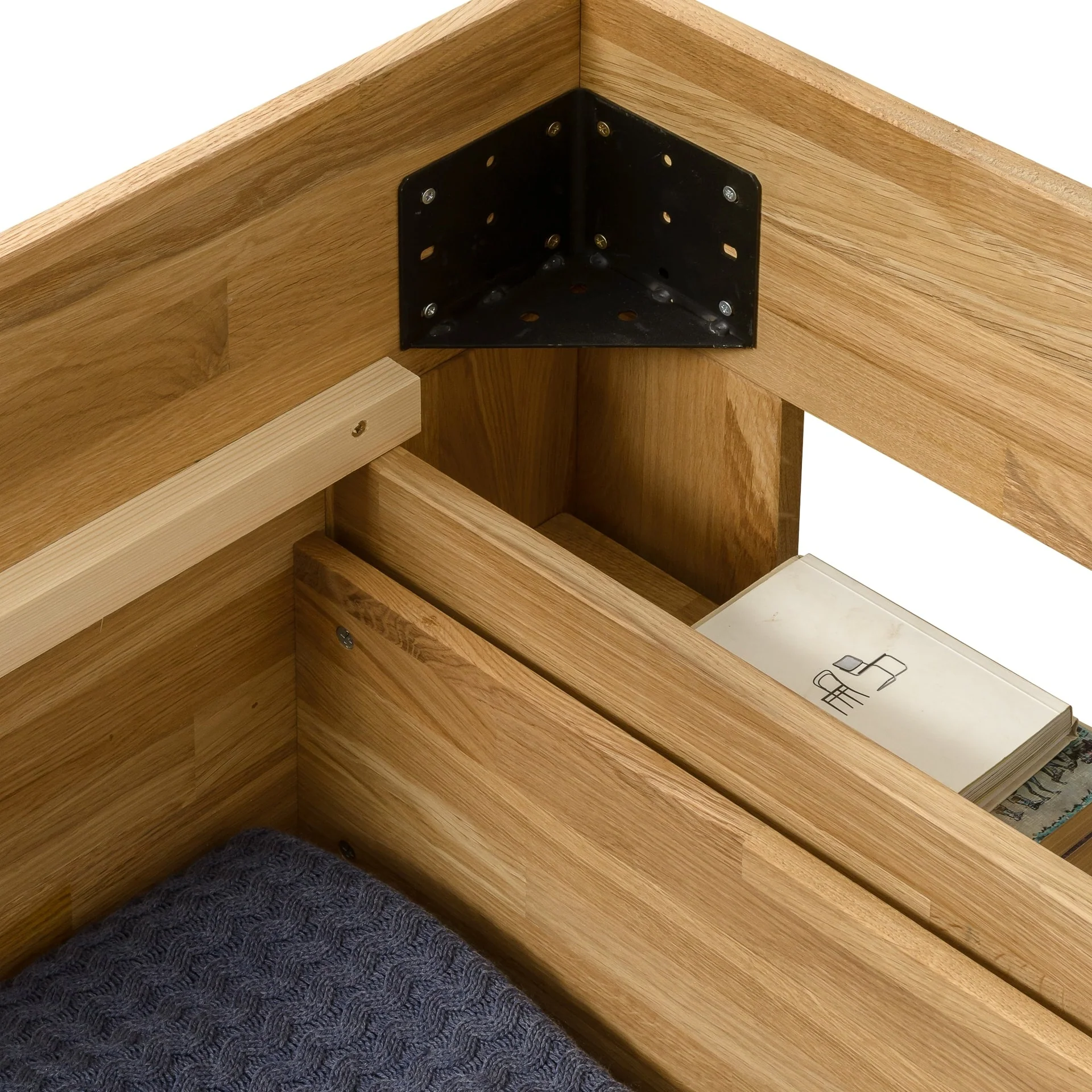 Cama con almacenaje de madera maciza roble UPPSALA | NordicStory - Image 11