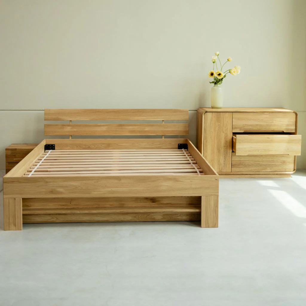 Cama con almacenaje de madera maciza roble UPPSALA | NordicStory - Image 3