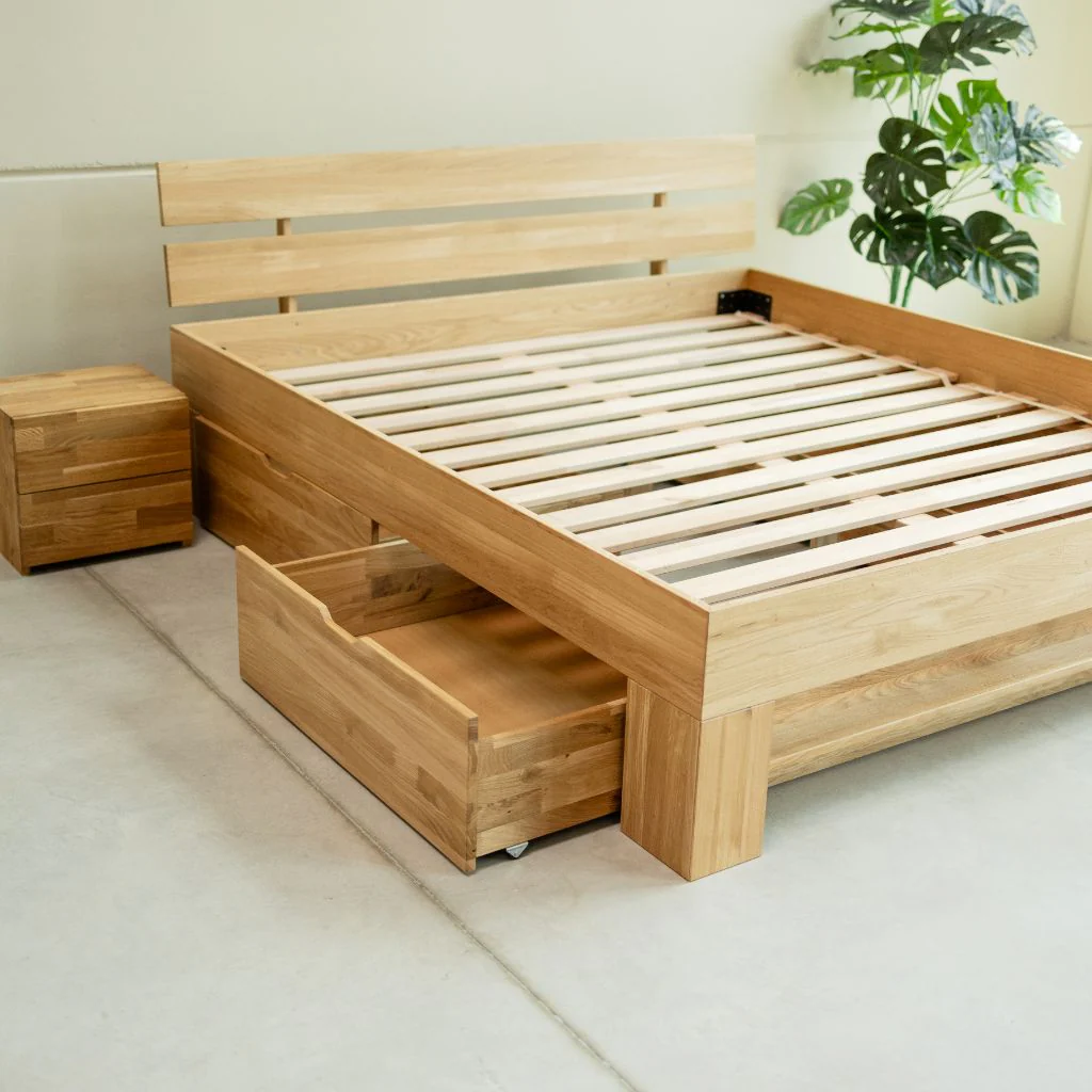 Cama con almacenaje de madera maciza roble UPPSALA | NordicStory - Image 5