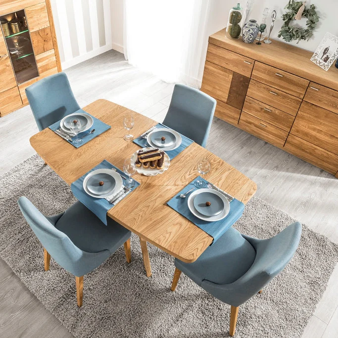 Mesa de comedor extensible con patas cruzadas madera maciza roble VELLE 39 | LoftStory - Image 3