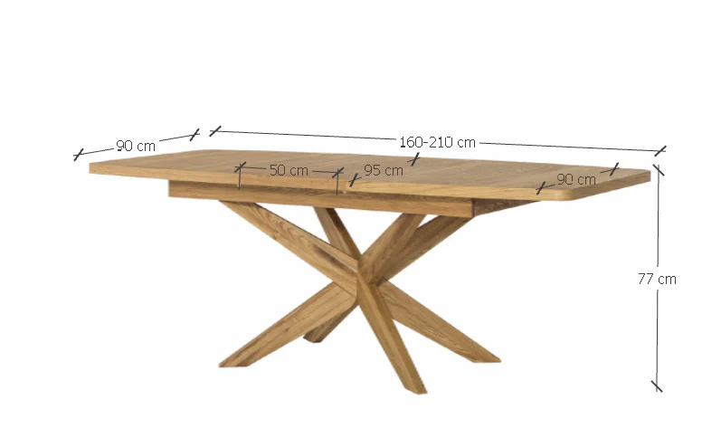 Mesa de comedor extensible con patas cruzadas madera maciza roble VELLE 39 | LoftStory - Image 5