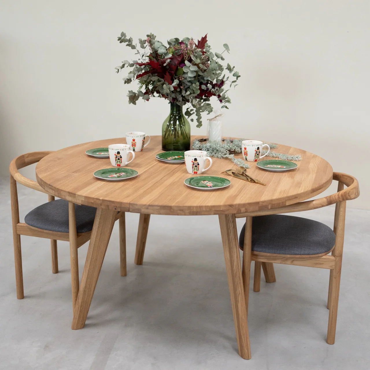 Mesa de comedor redonda y extensible de madera maciza de roble LEA | NordicStory - Image 3