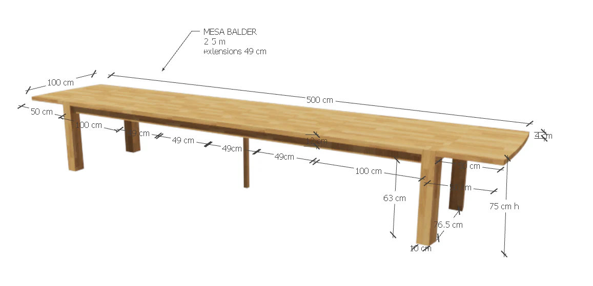 Mesa rectangular de comedor extensible madera de roble BALDER hasta 5 m | NordicStory - Image 23