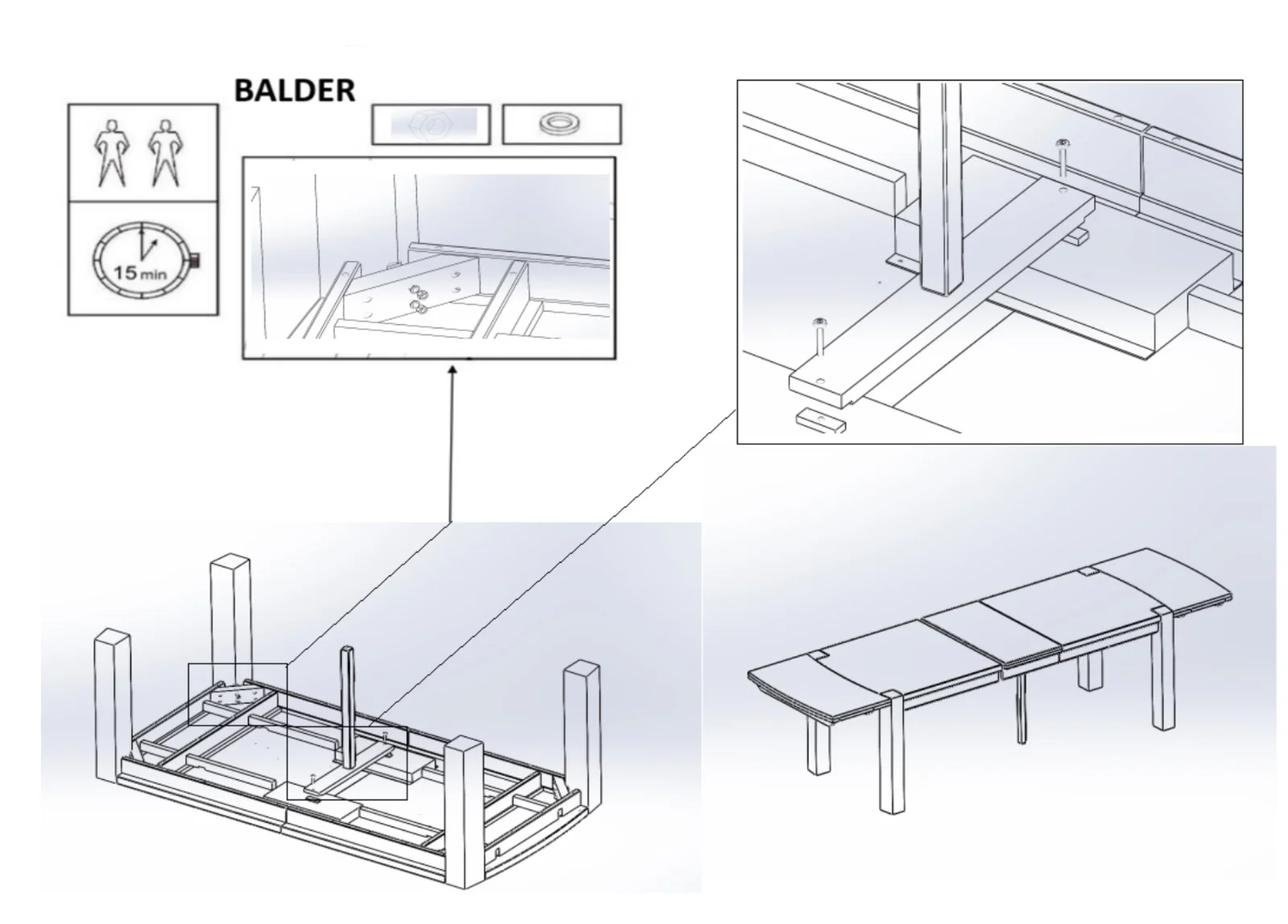 Mesa rectangular de comedor extensible madera de roble BALDER hasta 5 m | NordicStory - Image 24