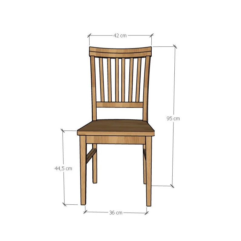 Pack de 2 o 4 Sillas de Comedor de Madera Maciza de Roble Provance | NordicStory - Image 3