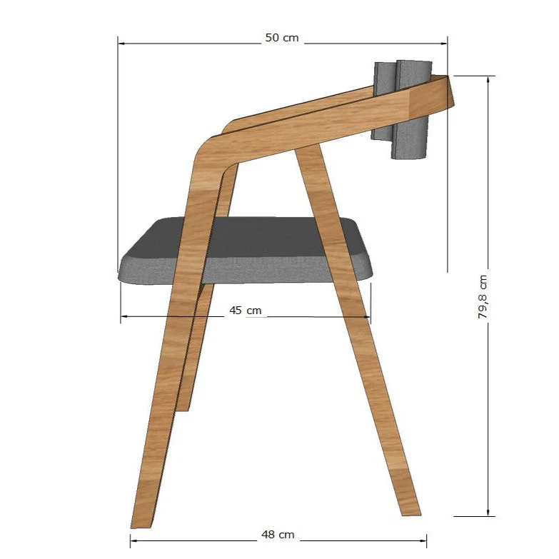 Pack de 2 o 4 Sillas de comedor madera maciza roble tapizadas Soho | NordicStory - Image 3