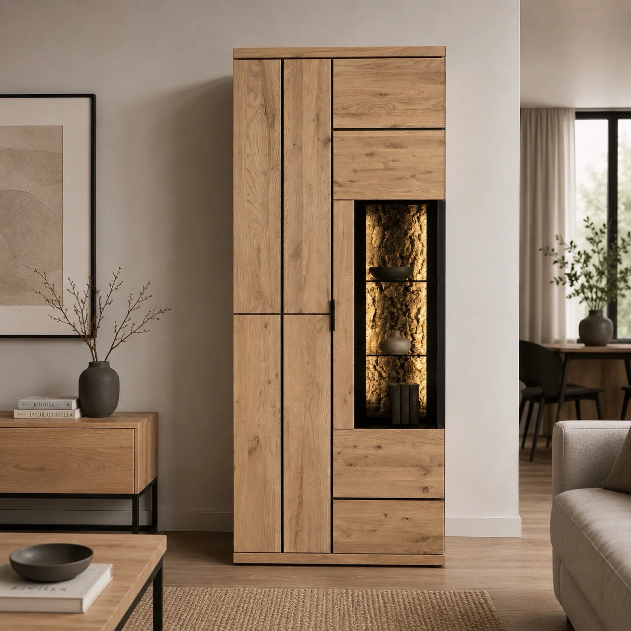Vitrina de madera roble NAPOLI| LoftStory